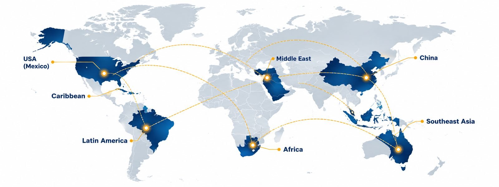World map of Diamond USA Group markets